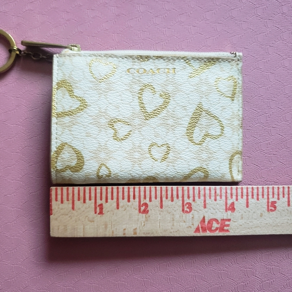 Coach Mini Skinny ID Case in Signature Canvas with Heart Print - Picture 8 of 9